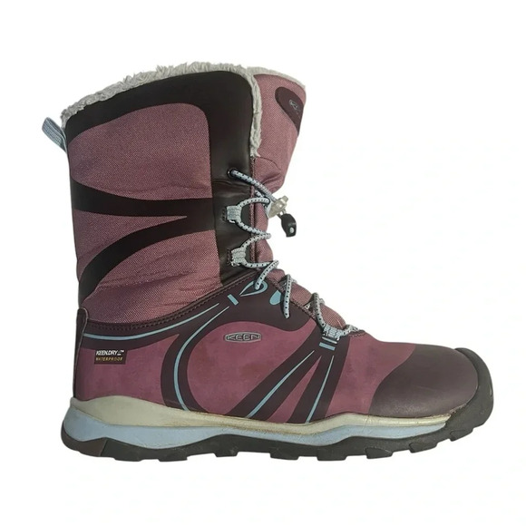 KEEN TERRADORA BIG KIDS PURPLE FABRIC MID CALF WATERPROOF BOOTS SHOES YOUTH SZ 5 - Picture 6 of 12